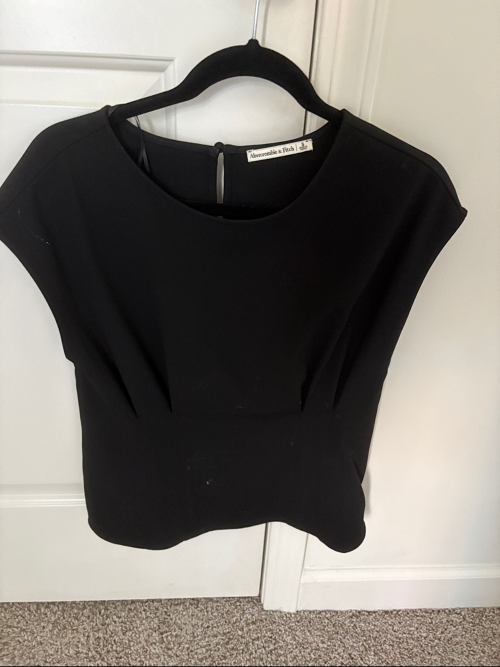 Abercrombie & Fitch Black Cap Sleeve Blouse